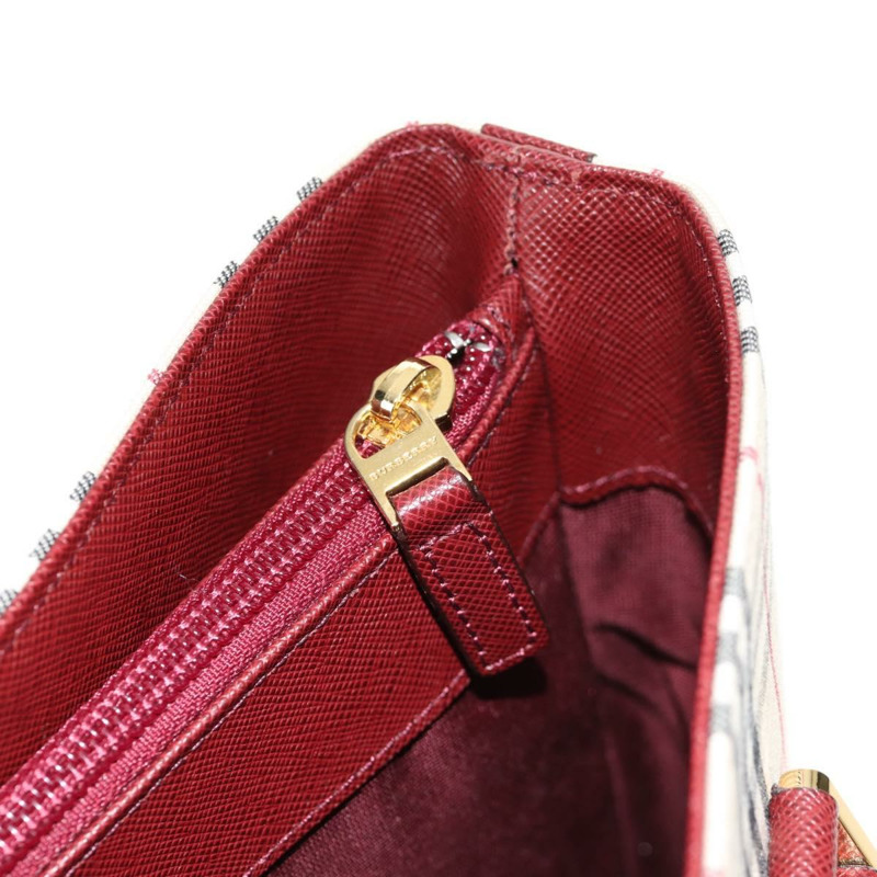 【日本直送】BURBERRY Nova 格紋帆布手提包 米色 金色 正品 am10137V-22