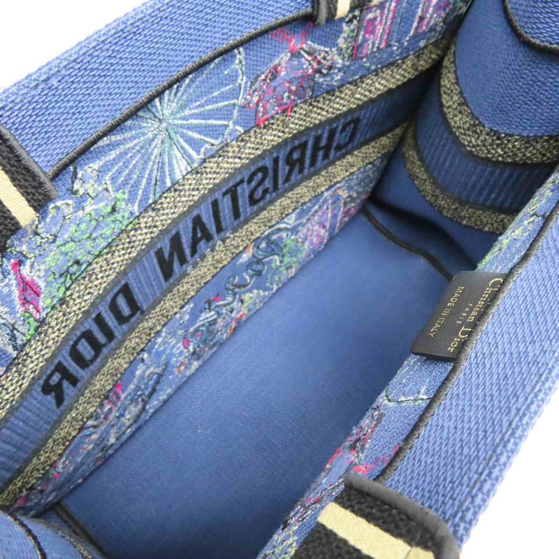 藍色 多色刺繡帆布 Book Tote M 手提包【Dior 迪奧】-5