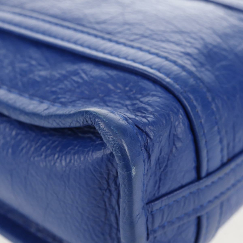 【日本直送】BALENCIAGA Bazaar Shopper XXS 手提包 皮革 2way 藍色 銀色 513988 正品 158835V-8