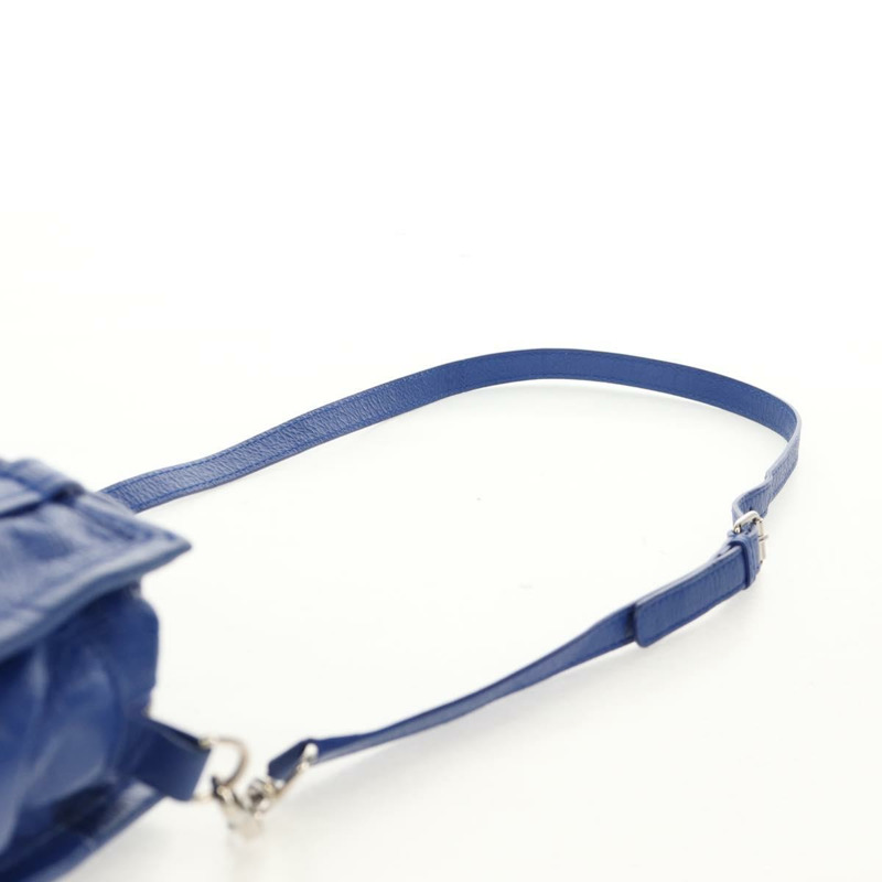 【日本直送】BALENCIAGA Bazaar Shopper XXS 手提包 皮革 2way 藍色 銀色 513988 正品 158835V-14