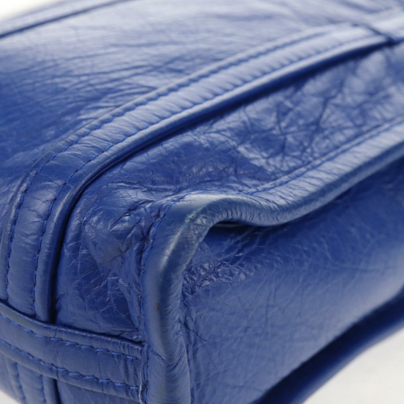 【日本直送】BALENCIAGA Bazaar Shopper XXS 手提包 皮革 2way 藍色 銀色 513988 正品 158835V-15