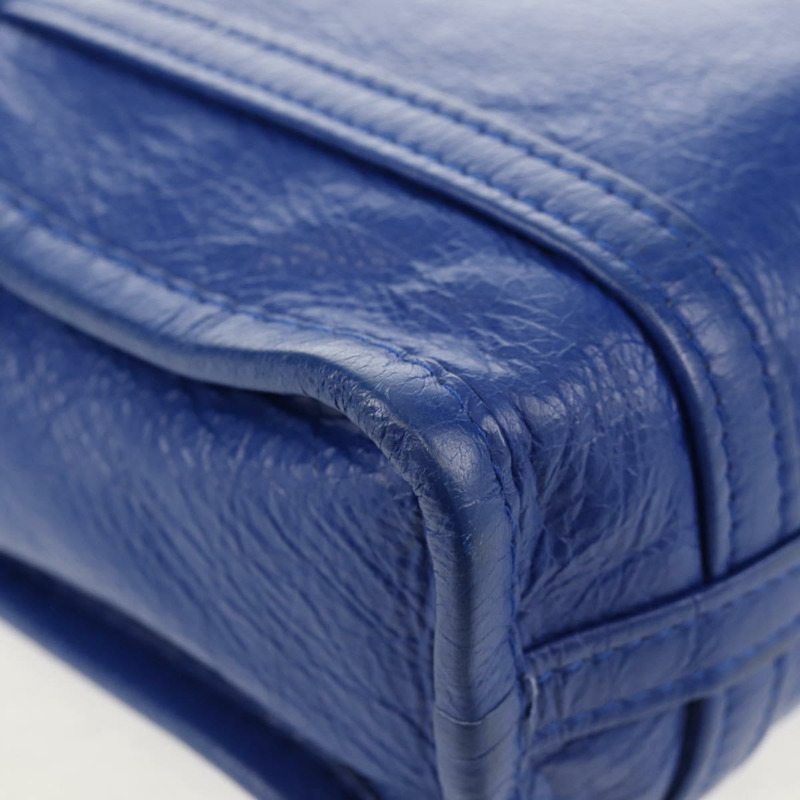 【日本直送】BALENCIAGA Bazaar Shopper XXS 手提包 皮革 2way 藍色 銀色 513988 正品 158835V-16