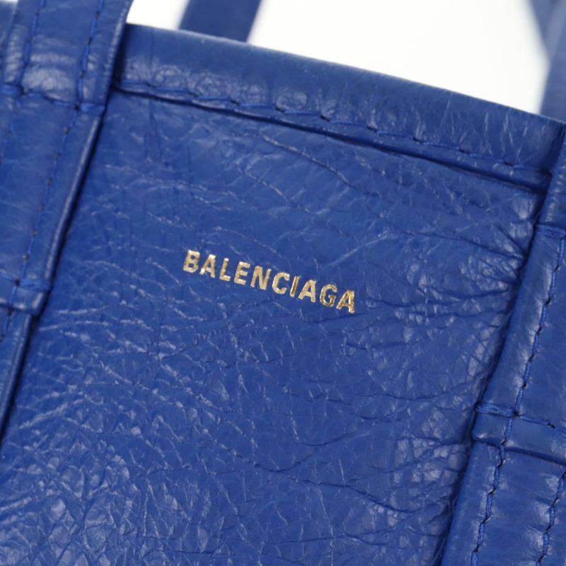 【日本直送】BALENCIAGA Bazaar Shopper XXS 手提包 皮革 2way 藍色 銀色 513988 正品 158835V-18