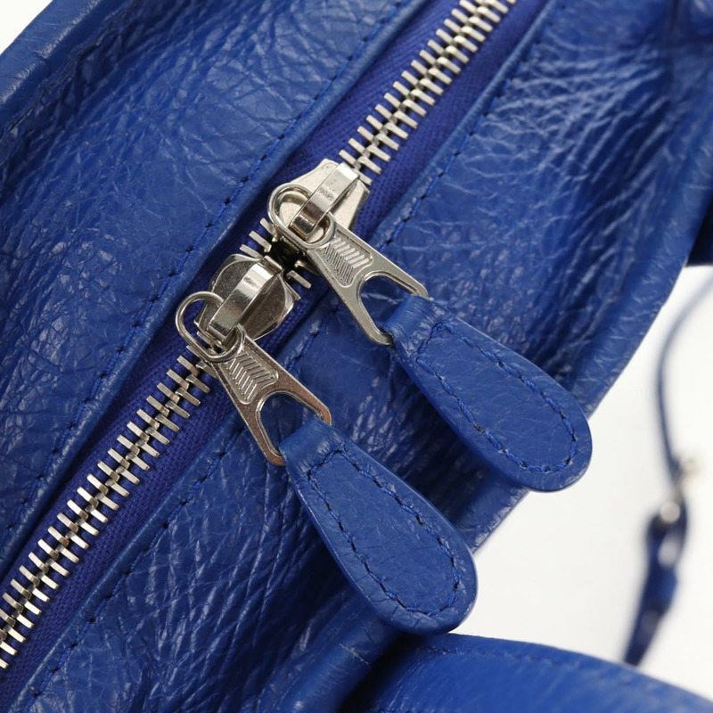 【日本直送】BALENCIAGA Bazaar Shopper XXS 手提包 皮革 2way 藍色 銀色 513988 正品 158835V-19