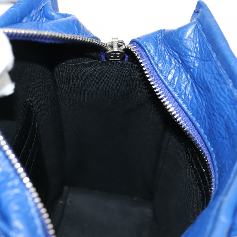 【日本直送】BALENCIAGA Bazaar Shopper XXS 手提包 皮革 2way 藍色 銀色 513988 正品 158835V-21