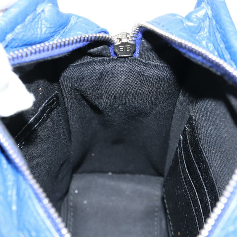 【日本直送】BALENCIAGA Bazaar Shopper XXS 手提包 皮革 2way 藍色 銀色 513988 正品 158835V-22