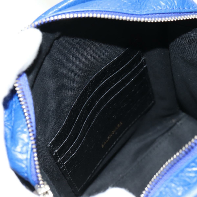 【日本直送】BALENCIAGA Bazaar Shopper XXS 手提包 皮革 2way 藍色 銀色 513988 正品 158835V-24