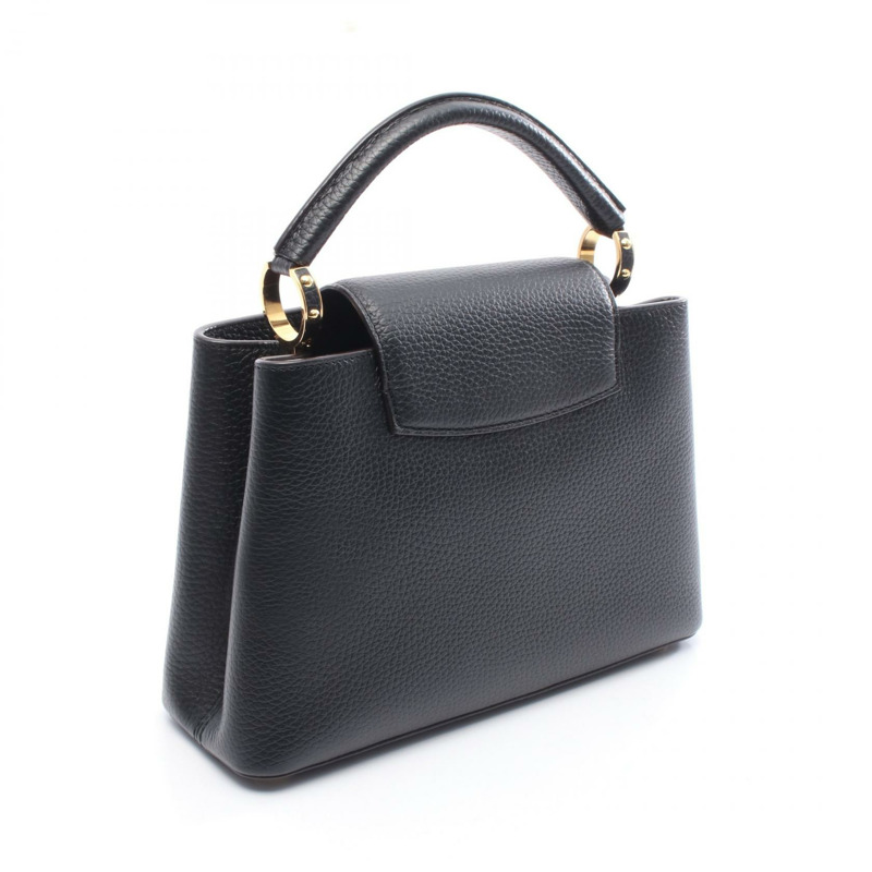 LOUIS VUITTON Capucine BB 斜背包手提包 M94755 trillon 皮革 黑色 二手-1