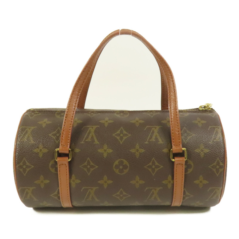LOUIS VUITTON Monogram Papillon金扣手挽袋棕色-1