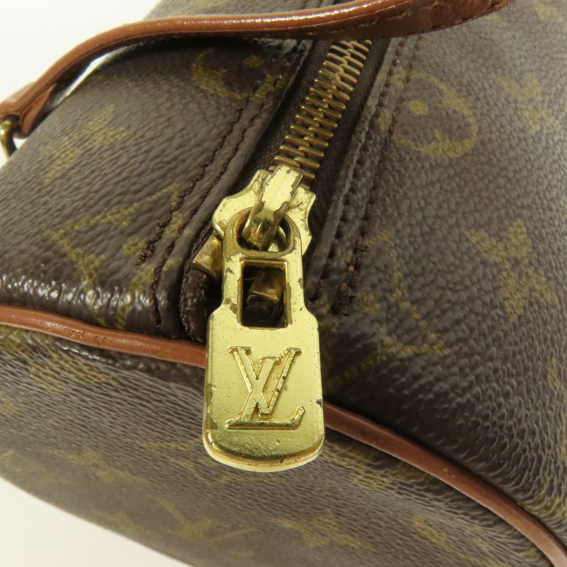 LOUIS VUITTON Monogram Papillon金扣手挽袋棕色-5