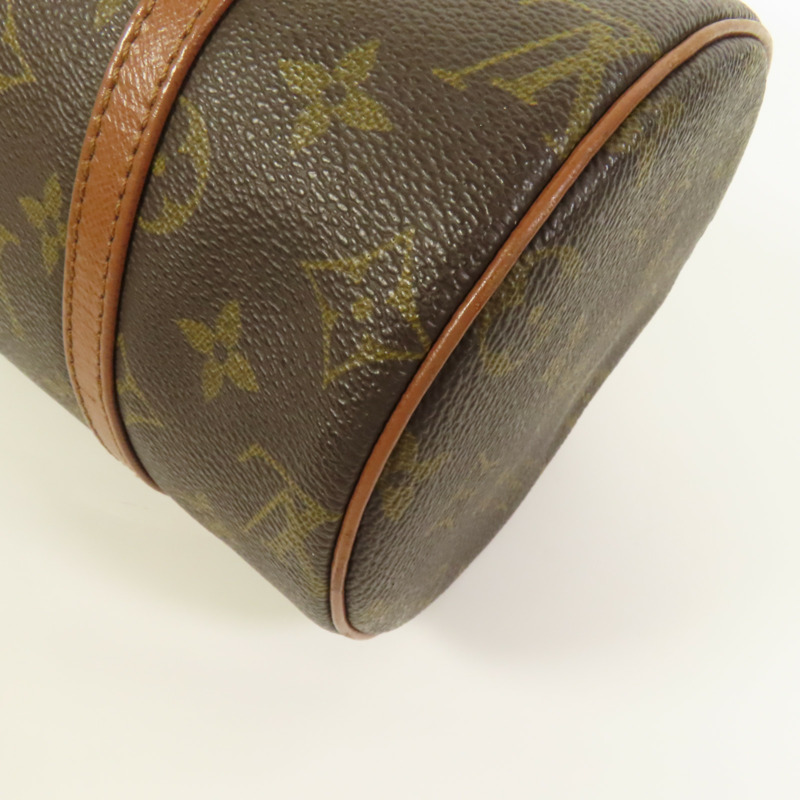 LOUIS VUITTON Monogram Papillon金扣手挽袋棕色-10