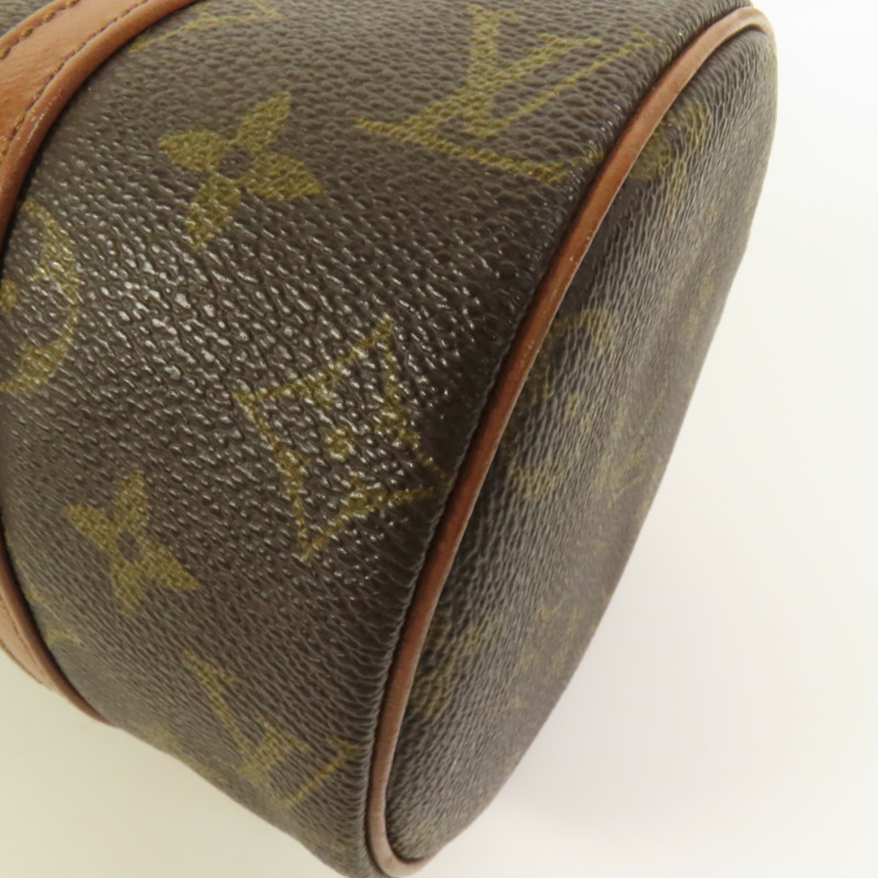 LOUIS VUITTON Monogram Papillon金扣手挽袋棕色-11