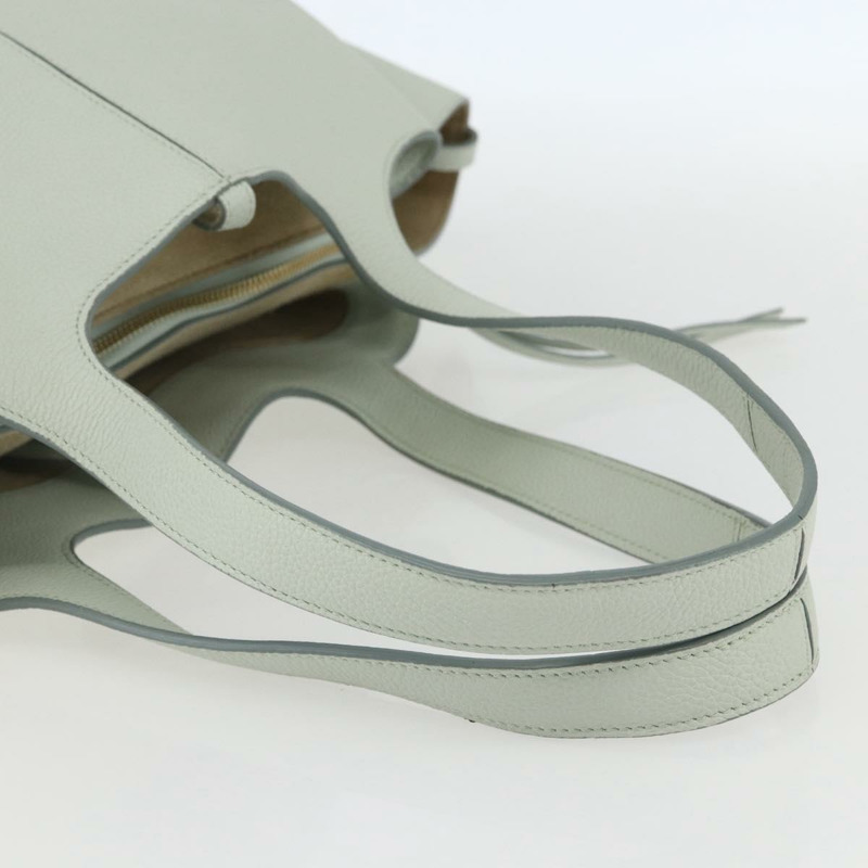 【日本直送】CELINE Trillodo 手提包，皮革材質，淺藍色，金色，正品，貨號 148596M-6