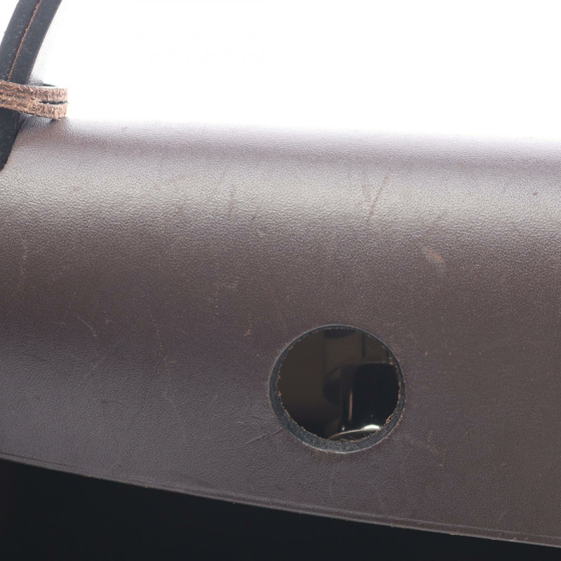 HERMES Herbag 拉鍊小號單肩手提包 R Toile Officier Hunter etupe ebene SHW-8