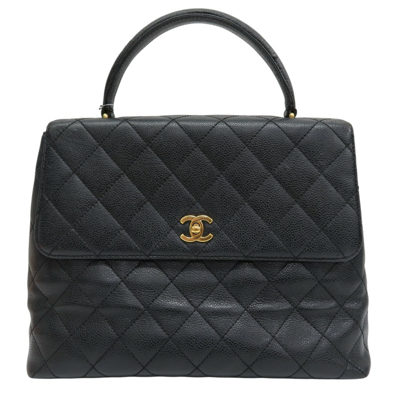 黑色 菱格紋 荔枝紋 牛皮 Coco Handle 30cm 手提包 (無卡)【CHANEL 香奈兒】-0