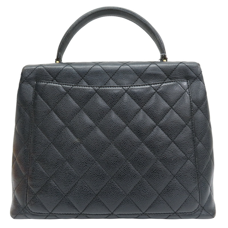 黑色 菱格紋 荔枝紋 牛皮 Coco Handle 30cm 手提包 (無卡)【CHANEL 香奈兒】-1