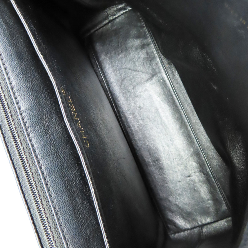 黑色 菱格紋 荔枝紋 牛皮 Coco Handle 30cm 手提包 (無卡)【CHANEL 香奈兒】-4