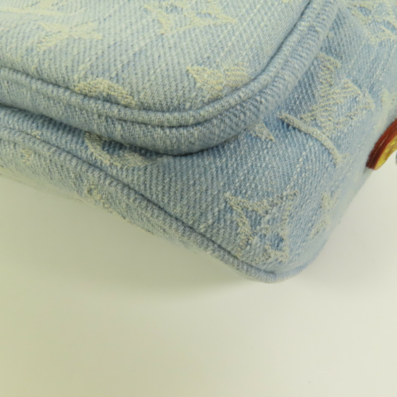 LOUIS VUITTON Monogram Denim Mini Bumbag金扣手挽肩背兩用袋-12