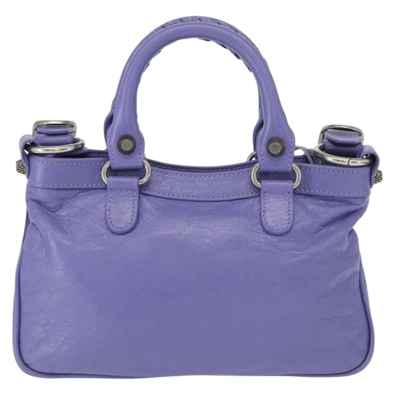 【日本直送】BALENCIAGA Neo Kagoul S 手袋 皮革 兩用 紫色/銀色 751523 正品 158933SM-1