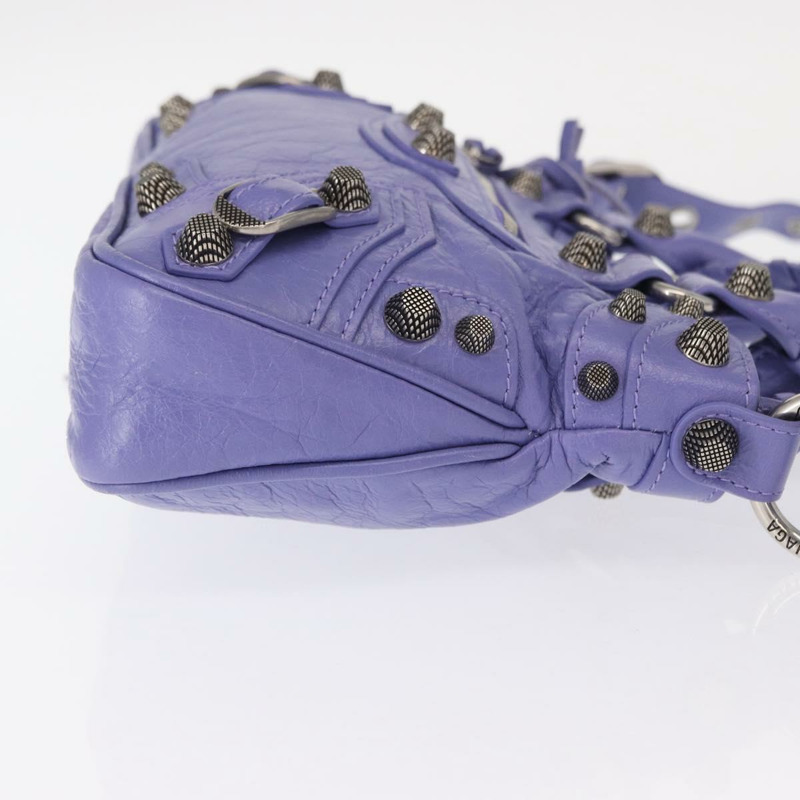 【日本直送】BALENCIAGA Neo Kagoul S 手袋 皮革 兩用 紫色/銀色 751523 正品 158933SM-2