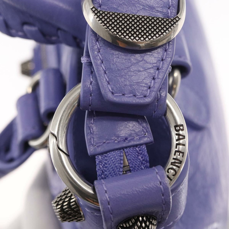 【日本直送】BALENCIAGA Neo Kagoul S 手袋 皮革 兩用 紫色/銀色 751523 正品 158933SM-8