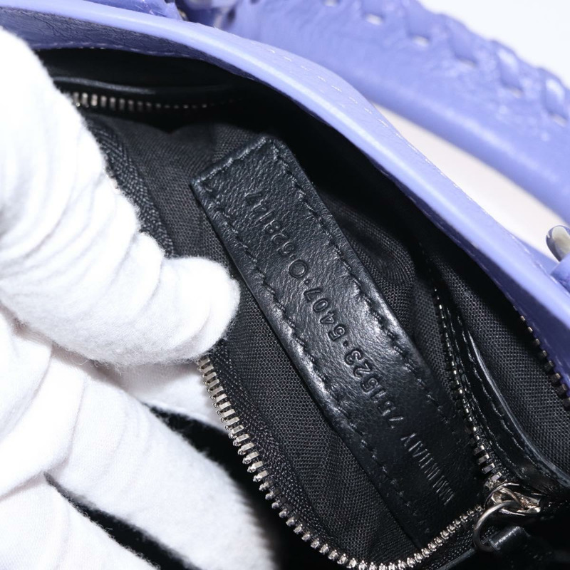 【日本直送】BALENCIAGA Neo Kagoul S 手袋 皮革 兩用 紫色/銀色 751523 正品 158933SM-10