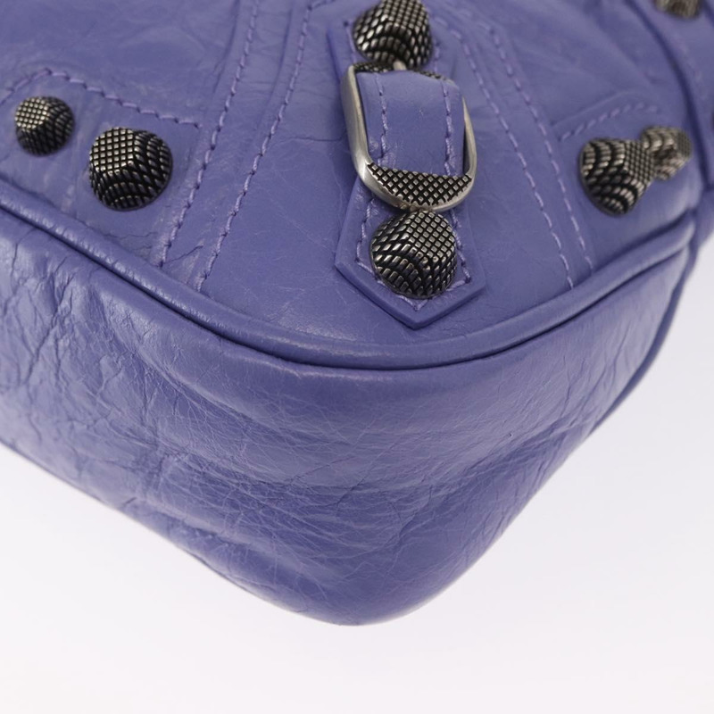 【日本直送】BALENCIAGA Neo Kagoul S 手袋 皮革 兩用 紫色/銀色 751523 正品 158933SM-16