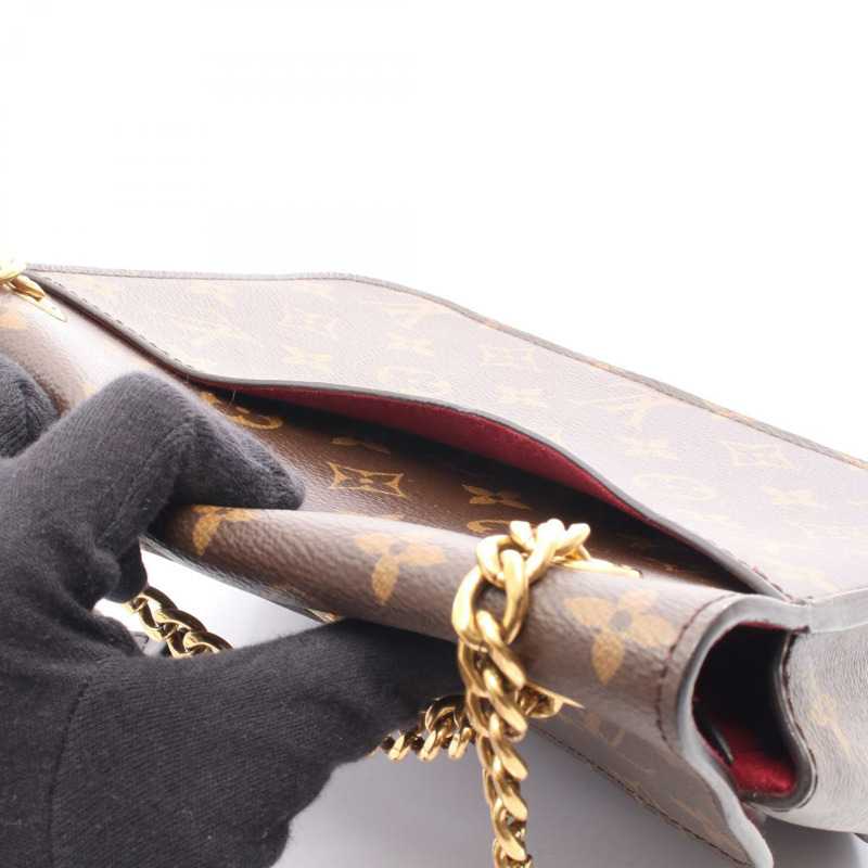 路易威登 Passy 鏈條肩背包 M45592 Monogram 皮革 棕色/黑色 二手-4