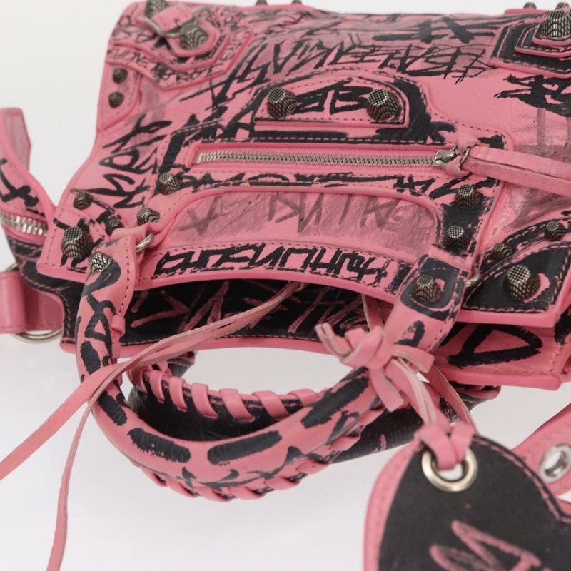 【日本直送】BALENCIAGA Neo Kagol Graffiti XS 包裝皮革 2way 粉紅色 700940 正品 158934SAM-5