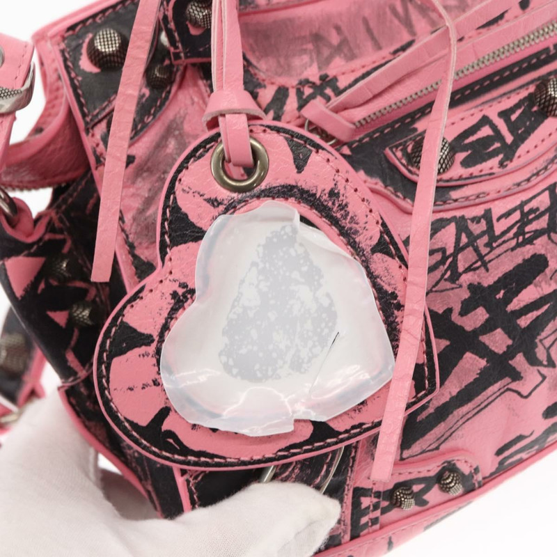 【日本直送】BALENCIAGA Neo Kagol Graffiti XS 包裝皮革 2way 粉紅色 700940 正品 158934SAM-18