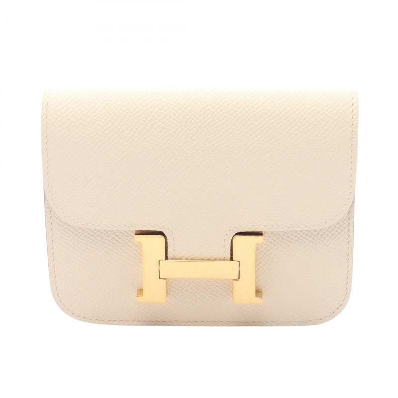 愛馬仕 Constance Slim 雙折皮夾 B Epsom craie 二手女士 GHW-0