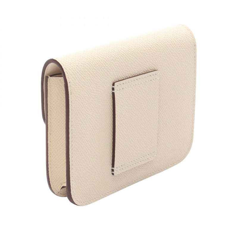 愛馬仕 Constance Slim 雙折皮夾 B Epsom craie 二手女士 GHW-1