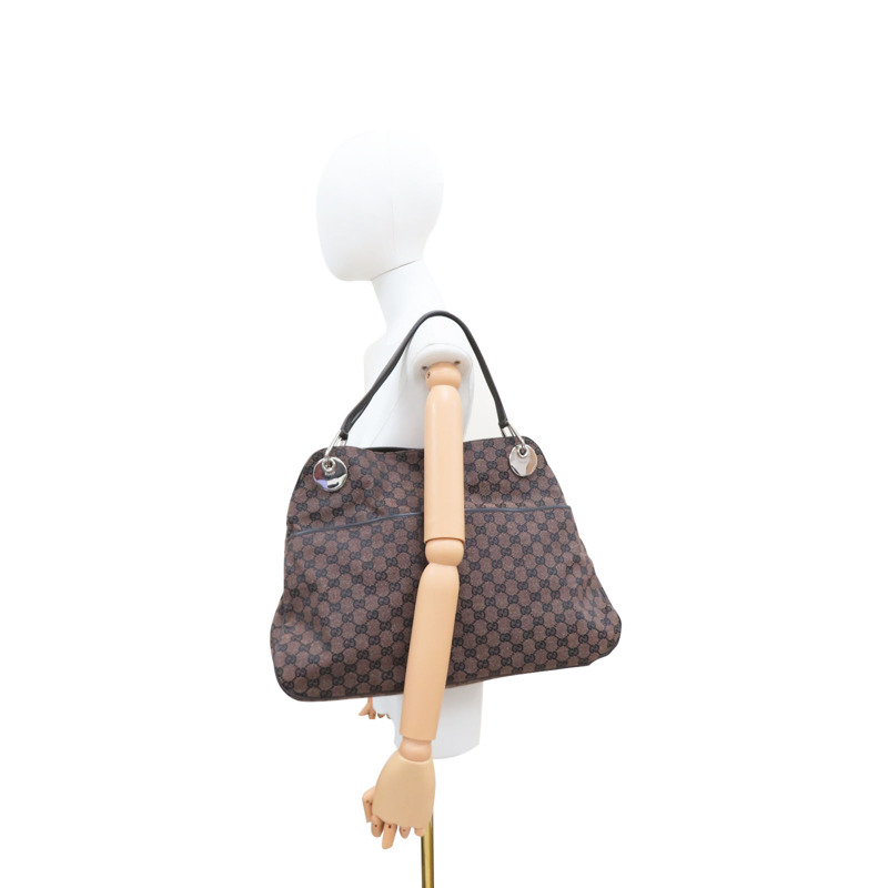 棕色 GG帆布 Eclipse 肩背包【GUCCI 古馳】 285584-10