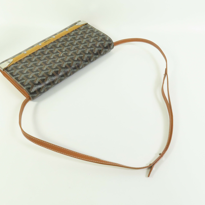 GOYARD 塗層帆布Monte-Carlo PM銀扣肩背袋-6