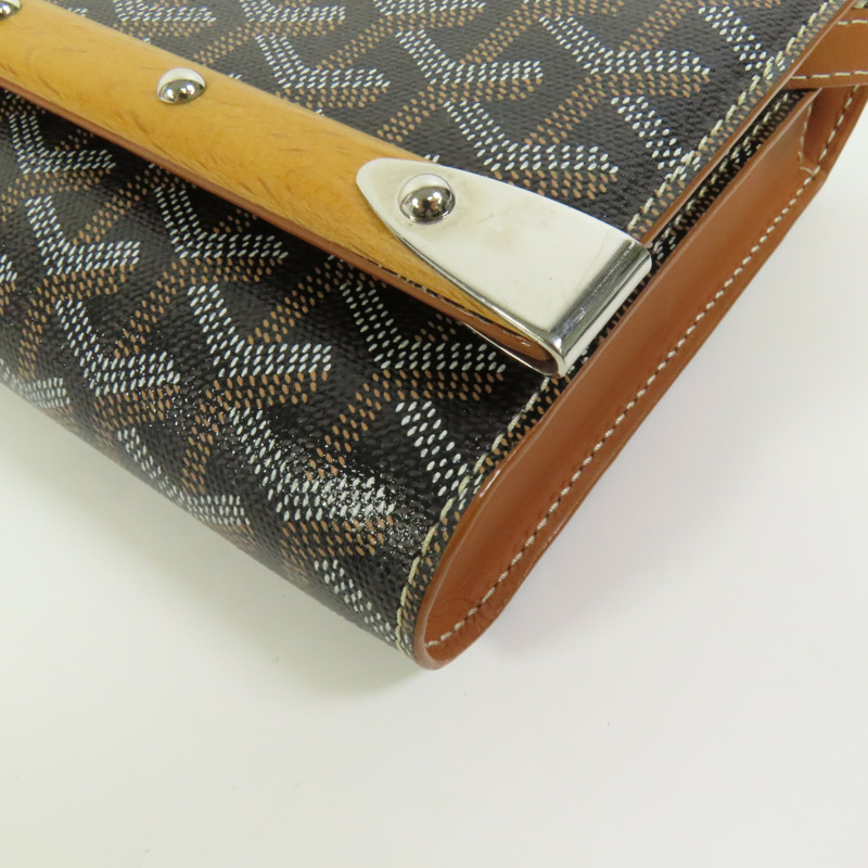 GOYARD 塗層帆布Monte-Carlo PM銀扣肩背袋-10