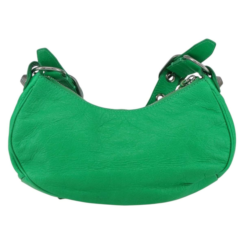 【日本直送】BALENCIAGA Luca Goal XS 單肩包，皮革材質，綠色/銀色，貨號 671309，正品編號 158884SAM-1