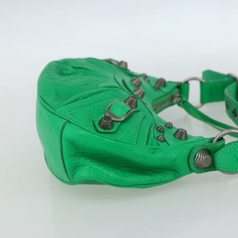 【日本直送】BALENCIAGA Luca Goal XS 單肩包，皮革材質，綠色/銀色，貨號 671309，正品編號 158884SAM-3