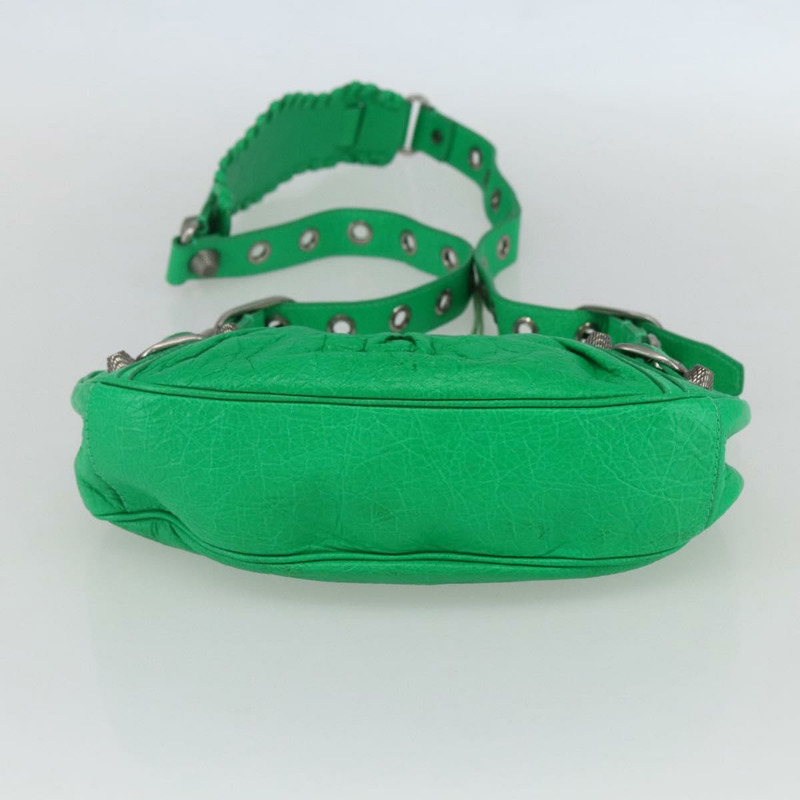 【日本直送】BALENCIAGA Luca Goal XS 單肩包，皮革材質，綠色/銀色，貨號 671309，正品編號 158884SAM-4