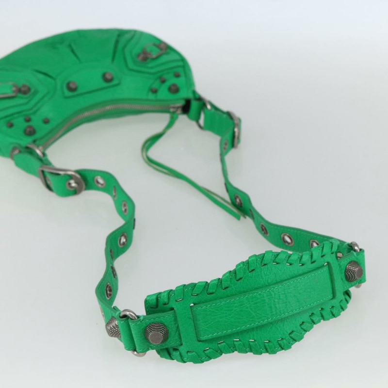 【日本直送】BALENCIAGA Luca Goal XS 單肩包，皮革材質，綠色/銀色，貨號 671309，正品編號 158884SAM-6