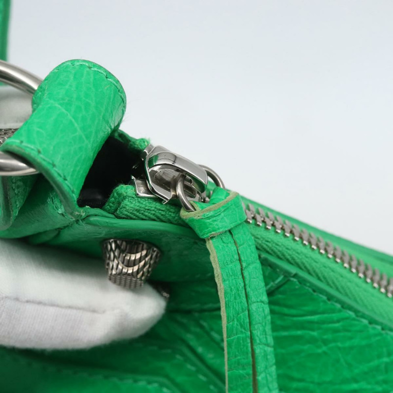 【日本直送】BALENCIAGA Luca Goal XS 單肩包，皮革材質，綠色/銀色，貨號 671309，正品編號 158884SAM-8