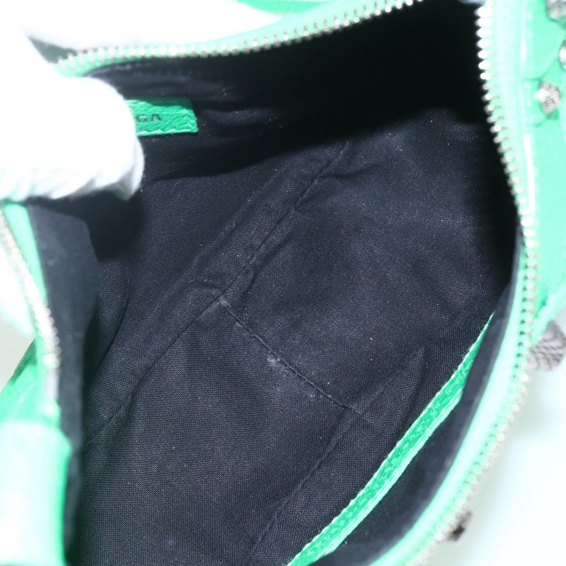 【日本直送】BALENCIAGA Luca Goal XS 單肩包，皮革材質，綠色/銀色，貨號 671309，正品編號 158884SAM-9