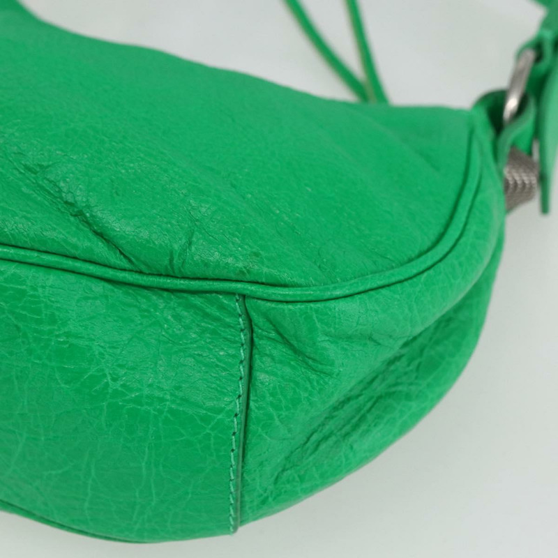 【日本直送】BALENCIAGA Luca Goal XS 單肩包，皮革材質，綠色/銀色，貨號 671309，正品編號 158884SAM-15