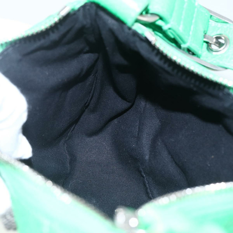 【日本直送】BALENCIAGA Luca Goal XS 單肩包，皮革材質，綠色/銀色，貨號 671309，正品編號 158884SAM-19