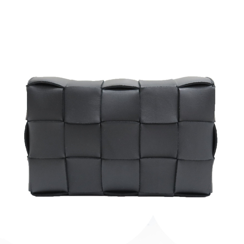 黑色 羊皮編織 CASSETTE 肩背包【BOTTEGA VENETA BV 寶緹嘉】-1