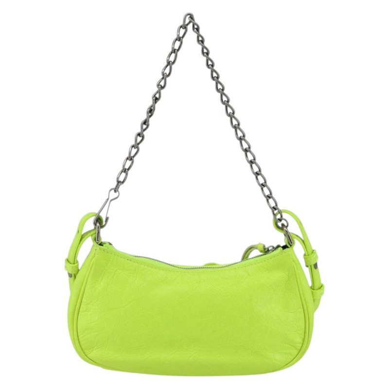 【日本直送】BALENCIAGA Luca Goal 迷你包，皮革材質，綠色/銀色，貨號 695814，正品編號 158885SAM-1