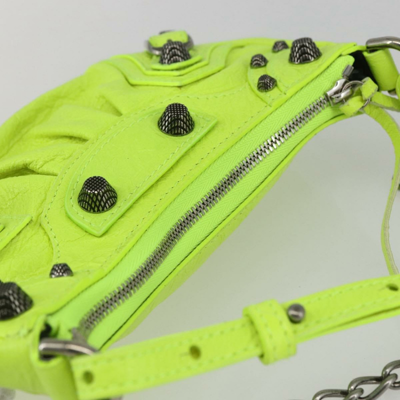 【日本直送】BALENCIAGA Luca Goal 迷你包，皮革材質，綠色/銀色，貨號 695814，正品編號 158885SAM-5