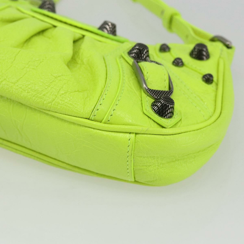 【日本直送】BALENCIAGA Luca Goal 迷你包，皮革材質，綠色/銀色，貨號 695814，正品編號 158885SAM-15