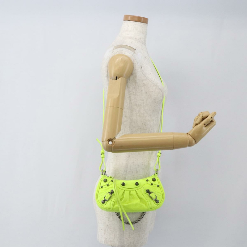 【日本直送】BALENCIAGA Luca Goal 迷你包，皮革材質，綠色/銀色，貨號 695814，正品編號 158885SAM-24