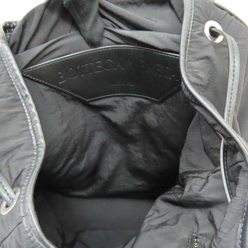 黑色 尼龍 牛皮 Crossroad 後背包【BOTTEGA VENETA BV 寶緹嘉】 806160-4