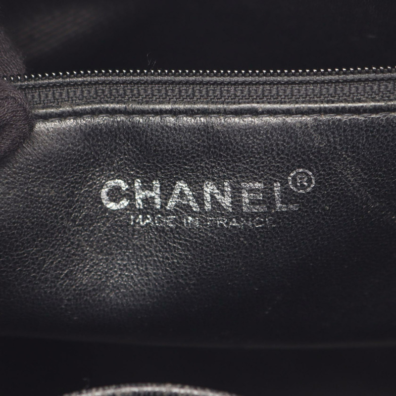 香奈兒 (CHANEL) Medallion 手提包，粒面小牛皮，黑色，銀色五金，二手，女士 CC-3